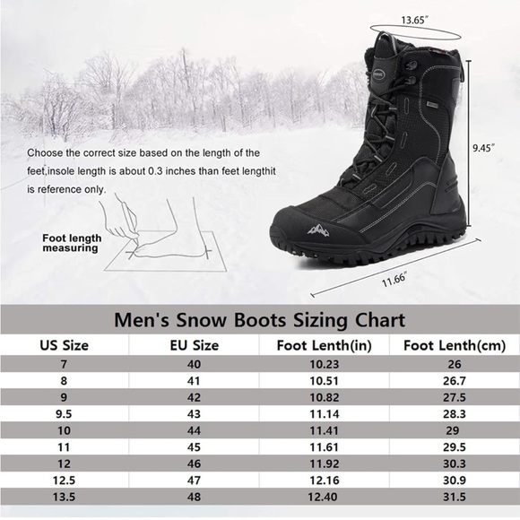 ROCKMARK Men's Winter Snow Boots Outdoor - Picture 4 of 4